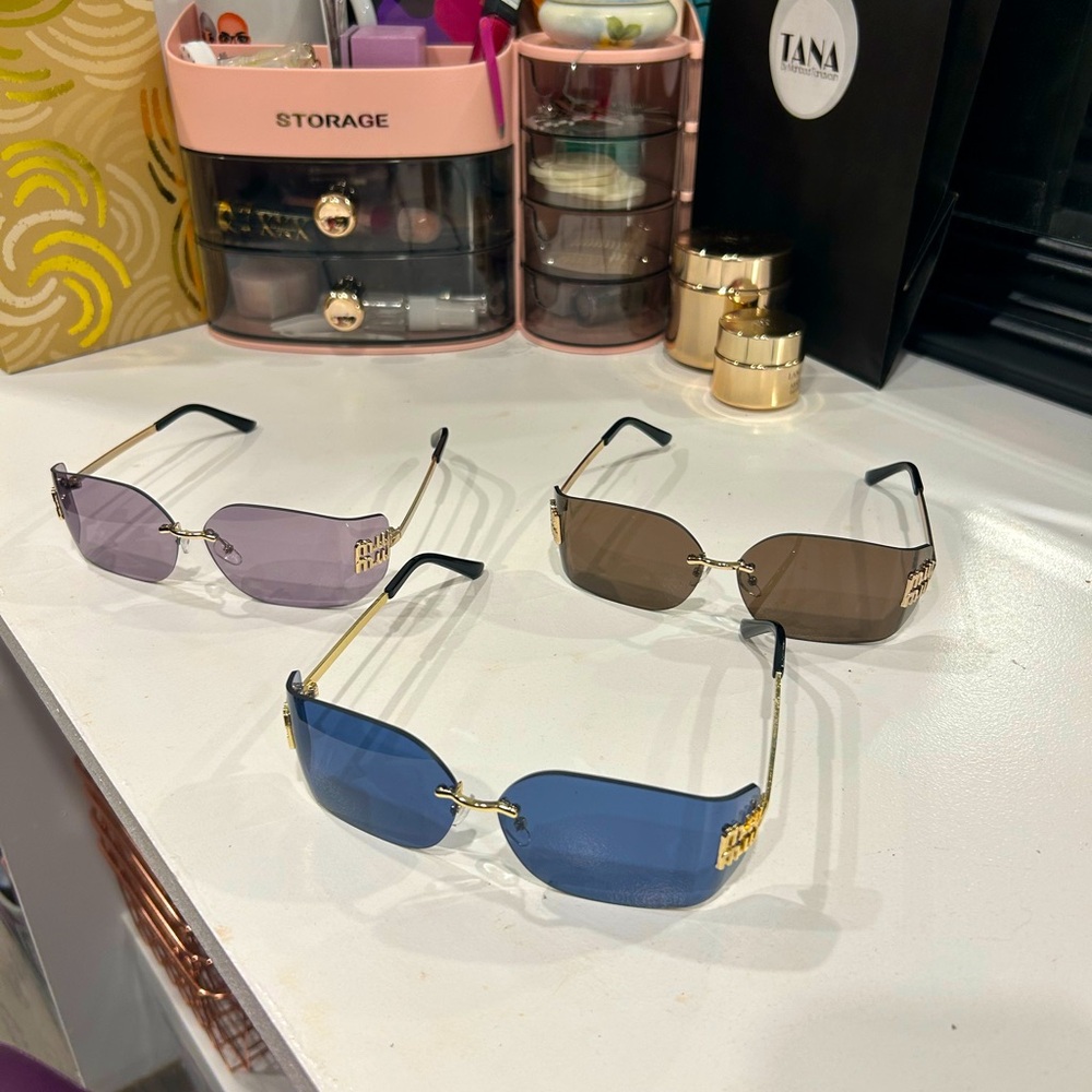 Stylish Blue and Brown minmin Sunglasses